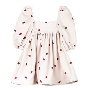 Eugenia Fernandez cream puffy sleeve top w/strawberry print 8